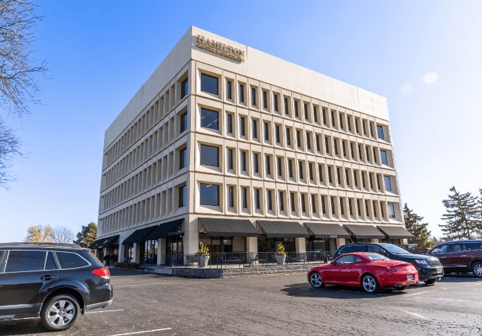 Outside of office building where Tzagournis Dental Group of Upper Arlington is located