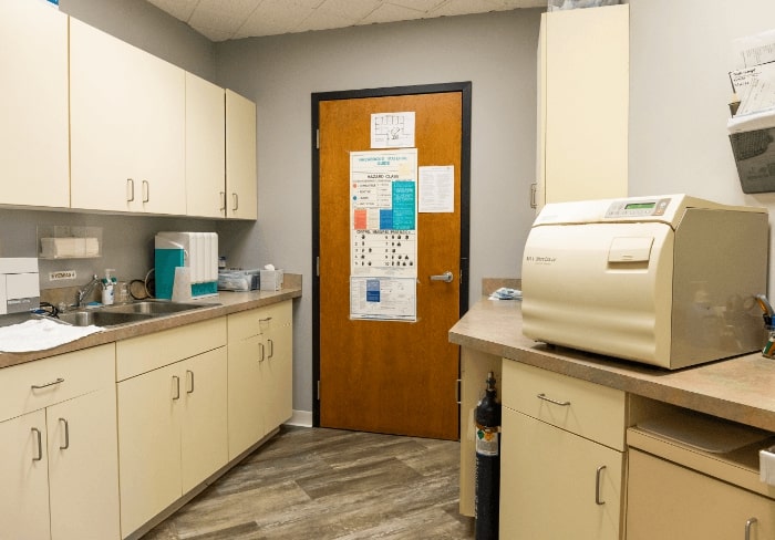 Sterilization area in dental office