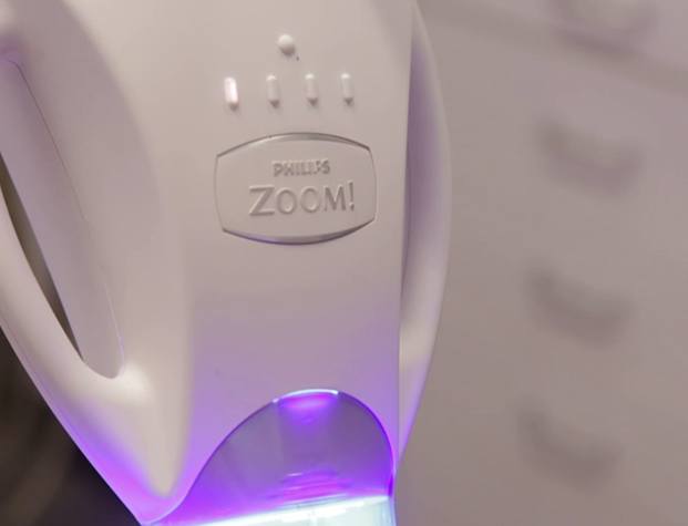 Close up of Zoom teeth whitening system