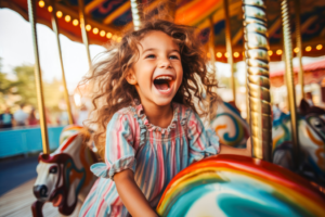 a young child smiling and having fun 