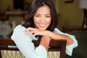 Smiling middle-aged woman with attractive teeth